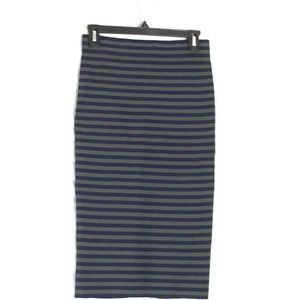 Good American Junior’s Skirt Body Con Mid Calf Blue Green Back Zip Sz 2 Preowned